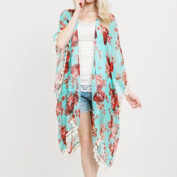 Tops - NEW Mint Green Kimono Cover Up